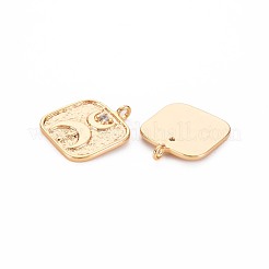 Brass Micro Pave Clear Cubic Zirconia Pendants&nbsp;KK-S356-745