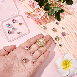 24Pcs 3 Styles Round Brass Enamel Beads&nbsp;KK-SC0007-78