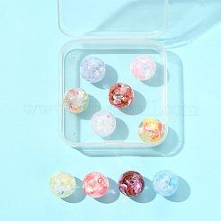 10Pcs 10 Colors Transparent Resin with Paillette Beads&nbsp;RESI-FS0002-25