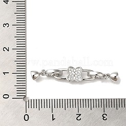 Brass Micro Pave Clear Cubic Zirconia Fold Over Clasps&nbsp;KK-B079-02P