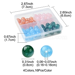 64Pcs 4 Colors Round Imitation Cat Eye Resin Beads&nbsp;RESI-FS0001-66C