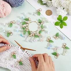 Flower Acrylic Pendant Locking Stitch Markers&nbsp;HJEW-SC00085