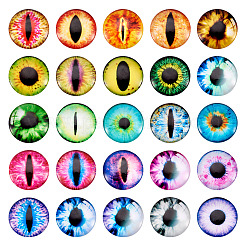 Eye Printed Glass Cabochons&nbsp;GGLA-BT0001-01