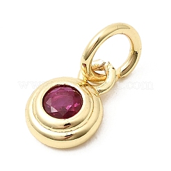 Brass Cubic Zirconia Charms&nbsp;KK-G554-02B-07