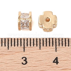 Brass Micro Pave Clear Cubic Zirconia Beads&nbsp;KK-B100-007G