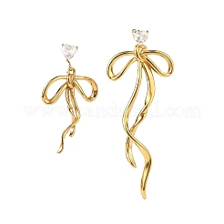 304 Stainless Steel Micro Pave Clear Cubic Zirconia Stud Earrings&nbsp;EJEW-I318-01G-04