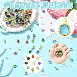 40Pcs 304 Stainless Steel Glass Charms&nbsp;STAS-YW0002-99