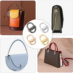 8 Sets 4 Colors Alloy Bag Double D-Ring Suspension Clasps&nbsp;FIND-WR0009-70