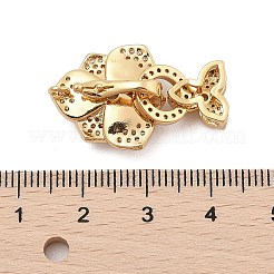 Brass Micro Pave Clear Cubic Zirconia Fold Over Clasps&nbsp;KK-C075-09G