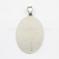 Tarnish Resistant DIY Materials 201 Stainless Steel Flat Oval Hand Stamping Blank Tag Pendants&nbsp;STAS-O044-124