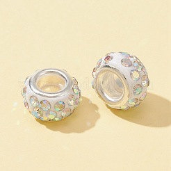 30Pcs Polymer Clay Rhinestone European Beads&nbsp;CPDL-FS0001-01