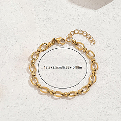 Minimalist Stainless Steel Oval Link Chain Bracelets for Women&nbsp;VK7404