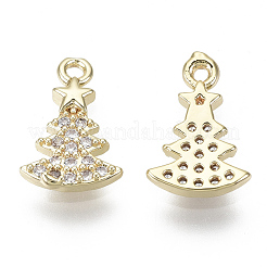 Brass Micro Pave Clear Cubic Zirconia Charms&nbsp;X-KK-S348-517-NF