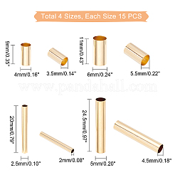 60Pcs 4 Styles Brass Tube Beads&nbsp;KK-PH0002-31G