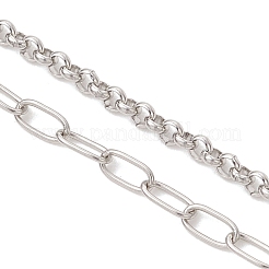 2MM 304 Stainless Steel Mixed Chain Slider Necklace Making&nbsp;AJEW-JB01558-02