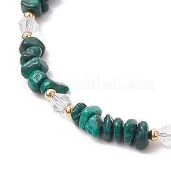 Natural Malachite Chip Beaded Bracelets for Women&nbsp;X-BJEW-JB11742-10