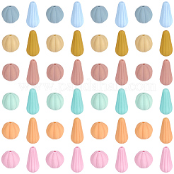 60Pcs 12 Styles Silicone Focal Beads&nbsp;SIL-PA0001-59