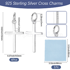 4Pcs Rack Plating 925 Sterling Silver Pendants&nbsp;STER-BBC0009-32