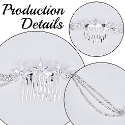 Alloy Rhinestone Hair Combs&nbsp;MRMJ-WH2007-031P