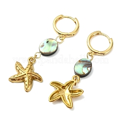 Ocean 304 Stainless Steel and Paua Shell Dangle Earrings&nbsp;EJEW-JE07109-02