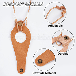 2Pcs 2 Colors Leather Eyeglasses Strap with Clip Holder and Brass Buckle&nbsp;AJEW-GF0005-54