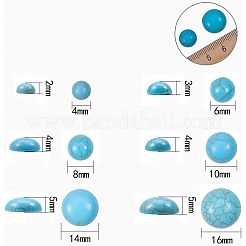Dyed Synthetic Turquoise Flat Back Cabochons&nbsp;TURQ-NB0001-02