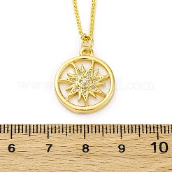 Brass Micro Pave Clear Cubic Zirconia Pendant Necklaces&nbsp;NJEW-C071-05A-G