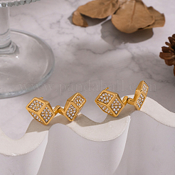 Cube 304 Stainless Steel Hoop Earrings&nbsp;EU5379