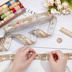 Polyester Embroidery Ribbon&nbsp;OCOR-WH0101-160A