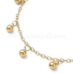 Ion Plating(IP) 304 Stainless Steel Round Ball Charms Bib Necklaces for Women&nbsp;NJEW-D052-05G