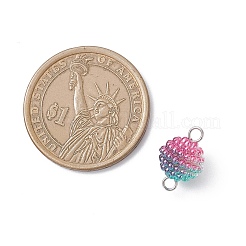 Imitation Pearl Acrylic Round Berry Connector Charms&nbsp;PALLOY-JF04422-01