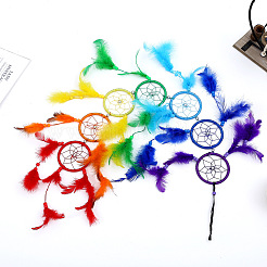 Woven Net/Web With Feather Pendant Decorations&nbsp;RABO-PW0001-159