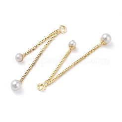 Brass ABS Plastic Pearl Pendants&nbsp;KK-U045-03G