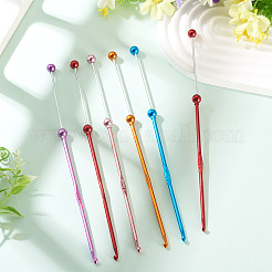 6Pcs 5 Colors DIY Alloy Beadable Crochet Hooks&nbsp;AJEW-TA0003-51