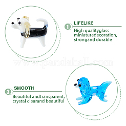 6Pcs 6 Colors Handmade Lampwork Puppy Home Display Decorations&nbsp;LAMP-HS0001-34