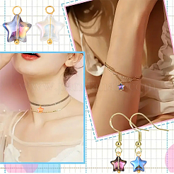 10Pcs Glass Pendants&nbsp;PALLOY-YW00065-01