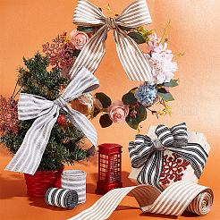 3 Rolls 3 Colors Polyester Striped Ribbons&nbsp;OCOR-GA0001-87