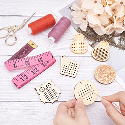80Pcs 8 Style Doll Wooden Pendants&nbsp;WOOD-AR0001-07