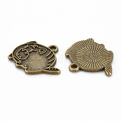 Tibetan Style Alloy Pendant Enamel Settings&nbsp;TIBEP-N010-023AB-RS