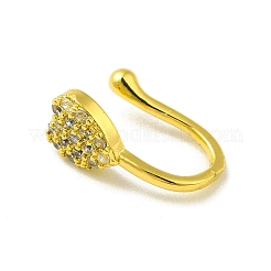 Clear Cubic Zirconia Heart Clip on Nose Ring&nbsp;AJEW-F059-22G