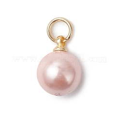 6Pcs 2 Colors Shell Pearl Round Charms&nbsp;PALLOY-JF04978