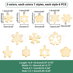 84Pcs 14 Style 201 Stainless Steel Pendant&nbsp;STAS-PH0004-28
