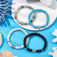 4Pcs 4 Styles Gemstone Beaded Stretch Bracelets&nbsp;BJEW-JB11100