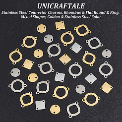 80Pcs 8 Styles 201 Stainless Steel Connector Charms&nbsp;STAS-UN0041-01