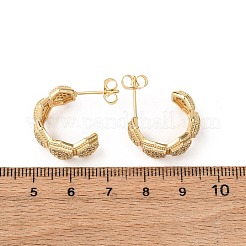 Brass Micro Pave Cubic Zirconia Stud Earrings&nbsp;EJEW-B153-03G