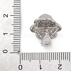 Rack Plating Brass with Cubic Zirconia Pendants&nbsp;KK-Q010-04P
