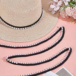 9~10 Yards Polyester with Plastic Beads Ribbon&nbsp;OCOR-PH0036-61A