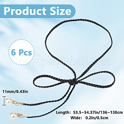 Imitation Leather Braided Chain Belts with Imitation Pearl&nbsp;AJEW-CP0008-67D
