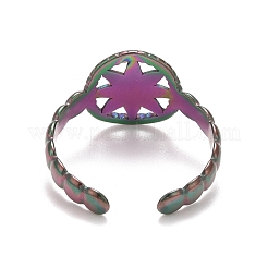 Rainbow Color Ion Plating (IP) 304 Stainless Steel Open Cuff Rings&nbsp;RJEW-A005-27MC