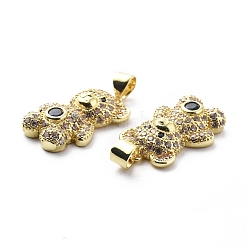 Brass Cubic Zirconia Pendants&nbsp;KK-G446-26G-04